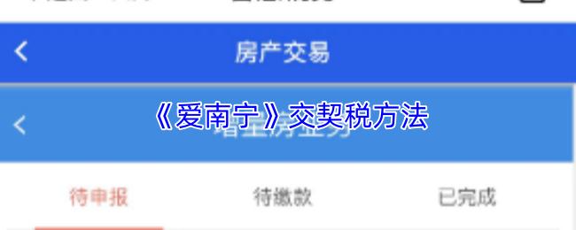交契税方法  爱南宁