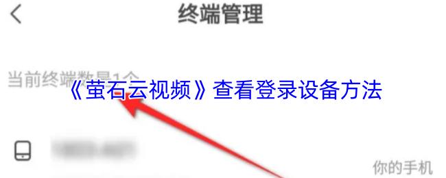  《萤石云视频》查看登录设备方法