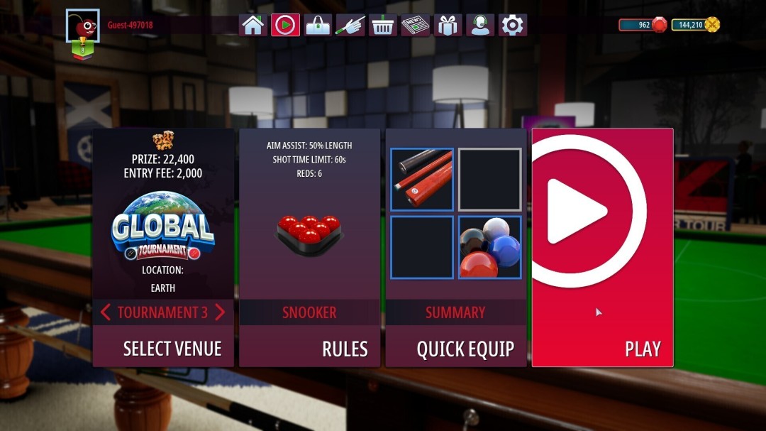 免费打台球游戏《斯诺克极速对战》Steam多半好评