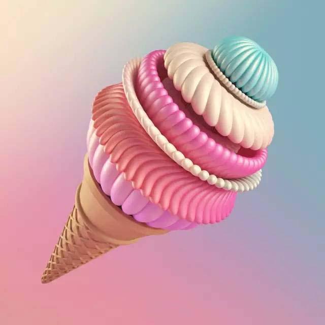  C4D怎么设计立体的冰激凌图片